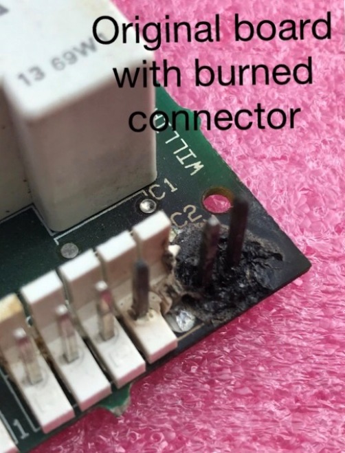 Sample burned connector