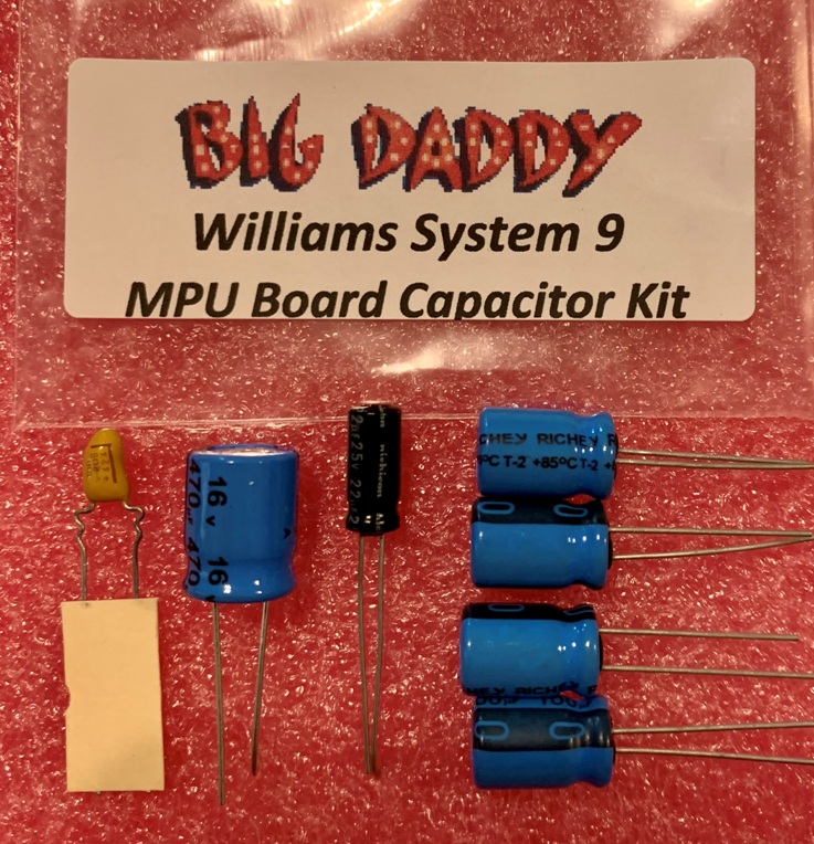 WMS-Sys9 MPU Board Capacitor Repair Kit