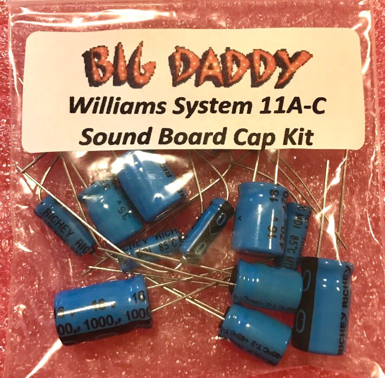 Williams System 11A-11C Sound Board Capacitor Repair Kit