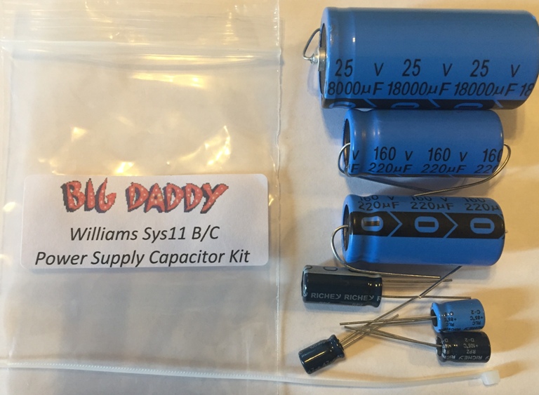 Williams System 11B-11C Power Supply Capacitor Kit